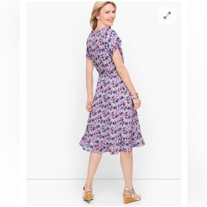Talbots Paradise Floral Ruffled Smocked Midi Sundress 12P NWOT